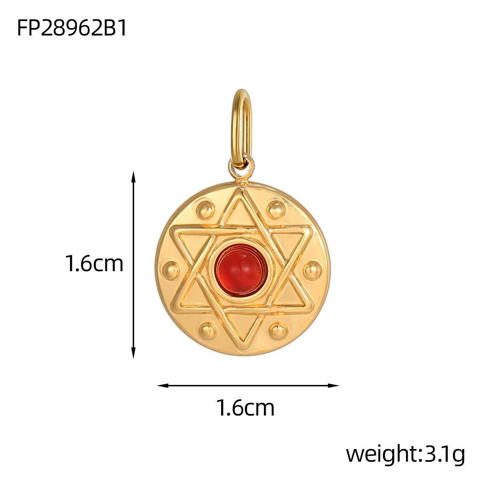 

CARLIDANA Simple Initial Crystal Charms Gold Plated Stainless Natural Stone Fashion Round Turquoise Pendant Ladies DIY Necklace