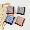 Elegant Chiffon Silk Square Scarf Vintage Damask Print Bandana for Women Daily Commute Neck Hairband Sun Protection Accessory