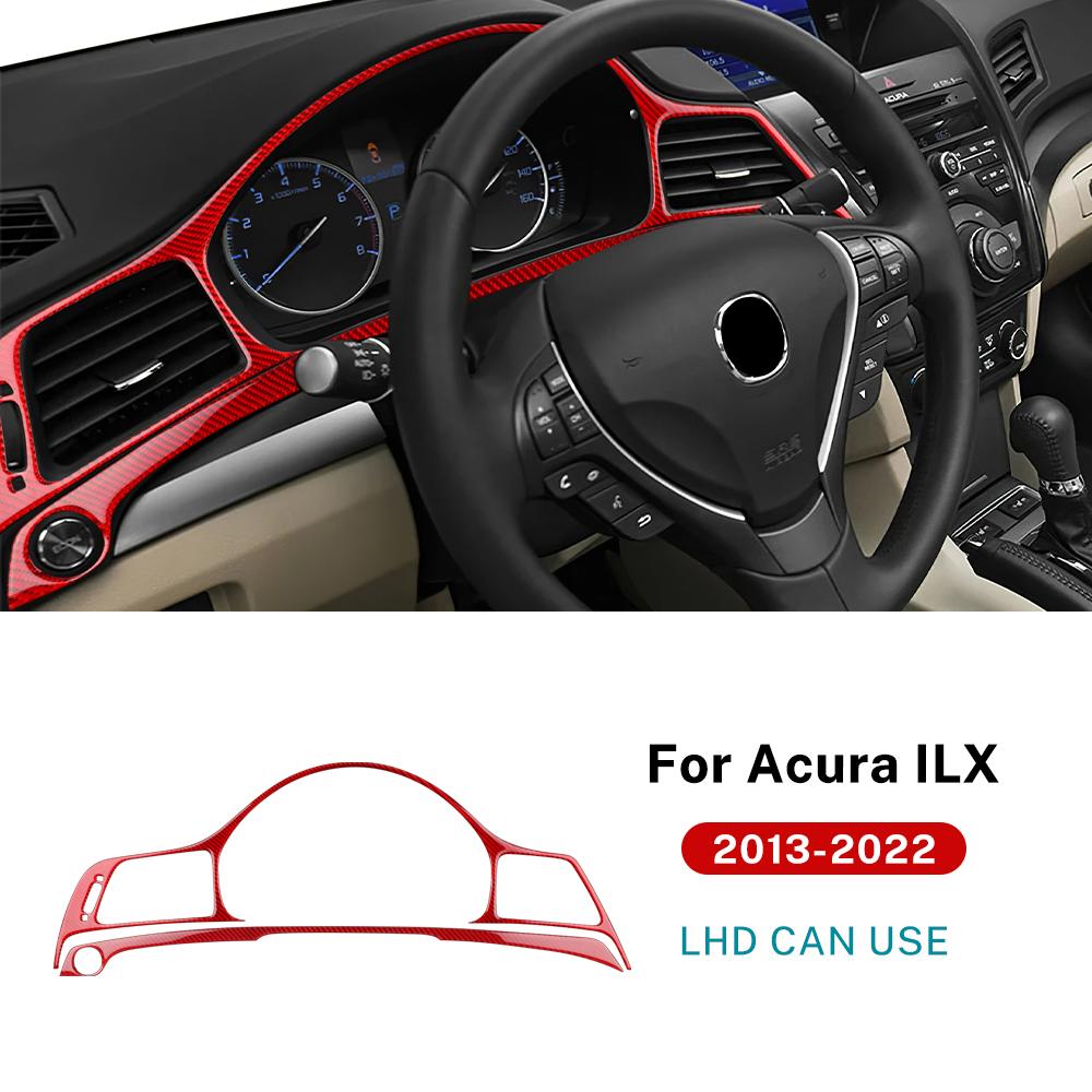 For Acura ILX 2013 2014 2015 2016 2017 2018     Car Dashboard Frame Real Soft Carbon Fiber Sticker Accessories