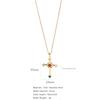 Micro-inlaid Zircon Pendant Copper Electroplated Cross Necklace Women's Titanium Steel Collarbone Chain Jewelry