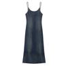 Women's Autumn New European and American Wind-washed Denim Midi Suspender Dress