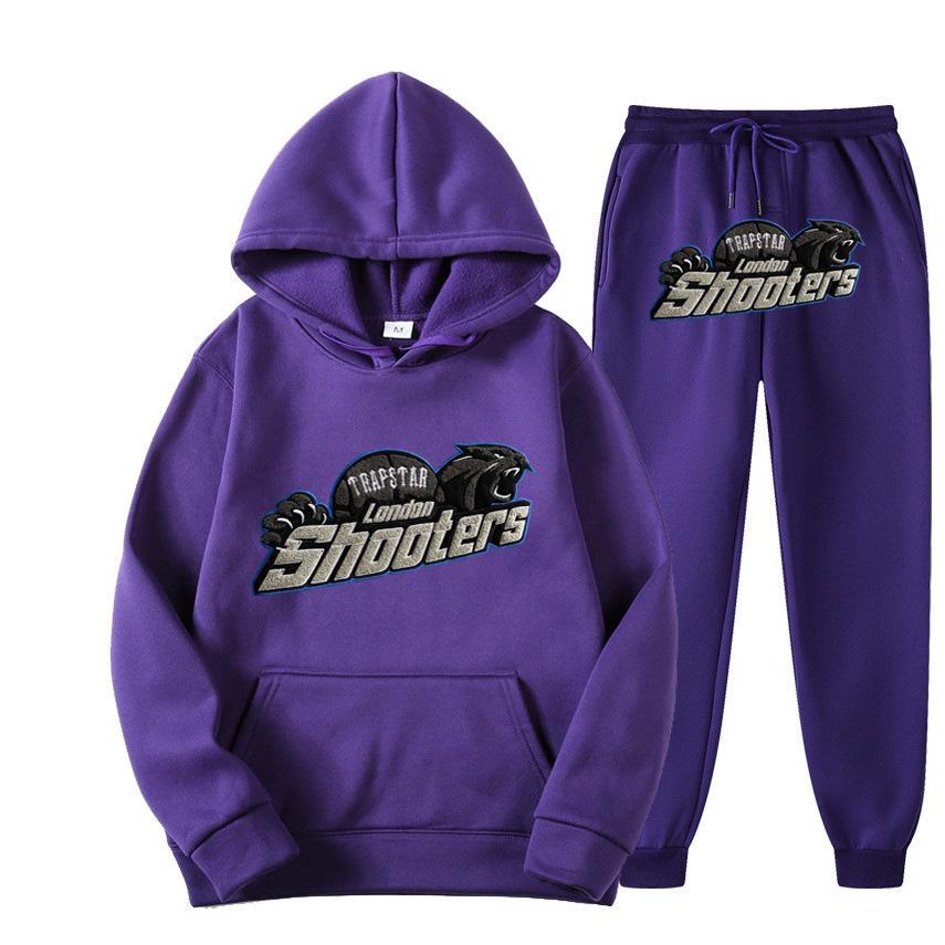 Set Felpa con Cappuccio e Jogger Unisex Testa di Tigre Blu - Pullover Caldo e Sportivo per Autunno/Inverno