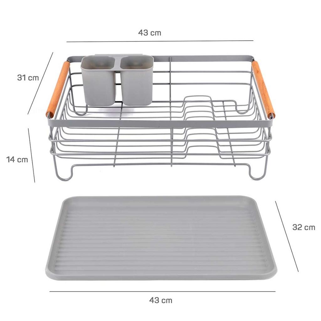 DISH DRYER WITH DRAINER AND TRAY E-8087