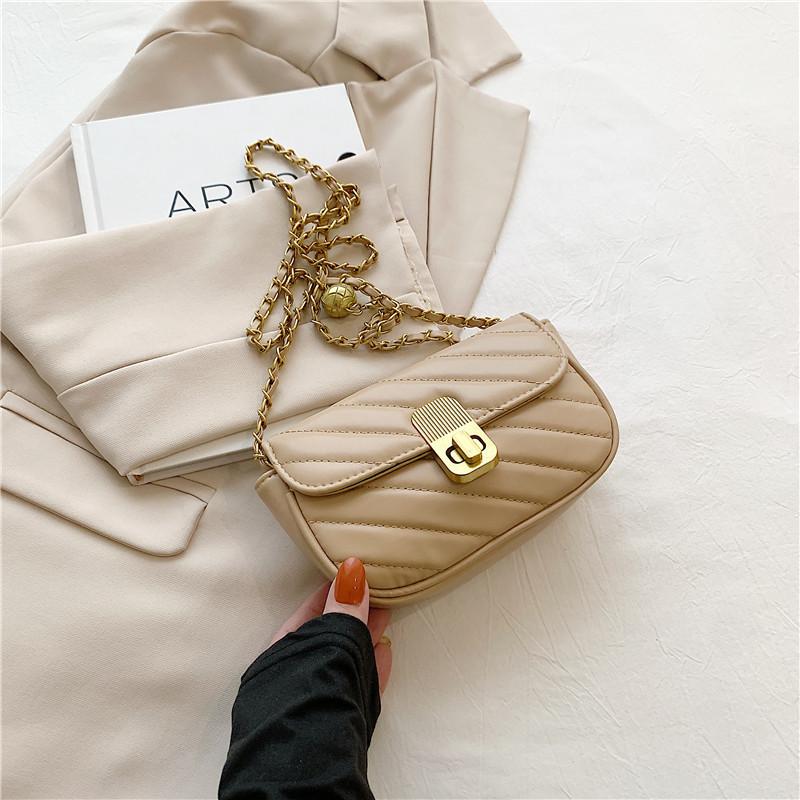 Fashionable Summer 2023 Pu Leather Square Flap Bag Stylish Chain Shoulder Bag