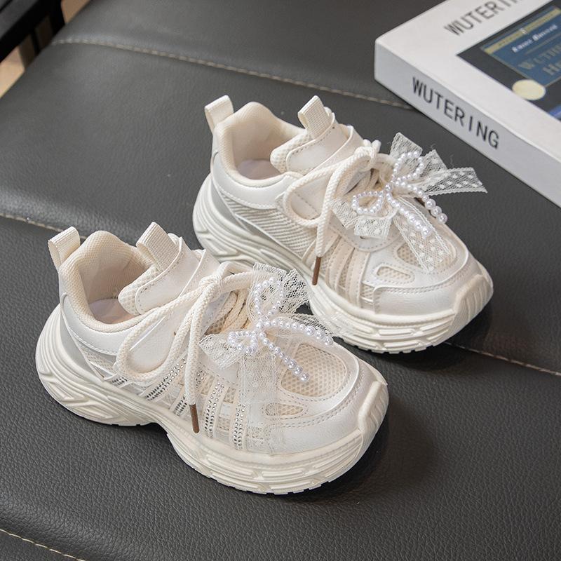 

Classmates Girls Little White Shoes Autumn 2025 New Mesh Breathable Children s Sports Dad Shoes Girls Princess Older Children 26