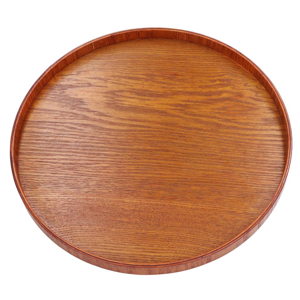 Wood Serving Tray Round Durable Simple Elegant Style Wide Application Glossy Surface Stable