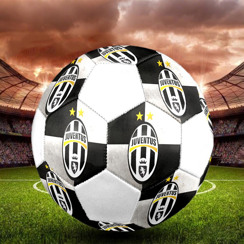 Pallone da Calcio Juventus FC, colorato, adatto a tutte le età, cucito a macchina, materiale PVC, qualità da competizione, resistente e ad alto rimbalzo
