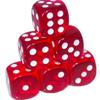 Ensemble de dés à 6 faces Dés Arrondis Couleur Translucide Dés de Jeu de Société Enseignement Mathématiques Ensemble de dés (10 Pièces Rouge) Deux