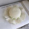 Wide Brim Children Sun Hat Pearl Decoration Breathable Material Sun Hat Straw Material Lace Trim Shoulder Bag Girls Accessories