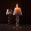 1PC Vintage-Inspired Glass Table Decoration Desk Lamp Shaped European Transparent Glass Candle Holder Glass 18.5x8.5cm