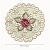 1 st Rund Broderad Blomma Matskedunderlägg Underlägg Hemfest Bröllop Överdrag Broderad duk i lantlig stil