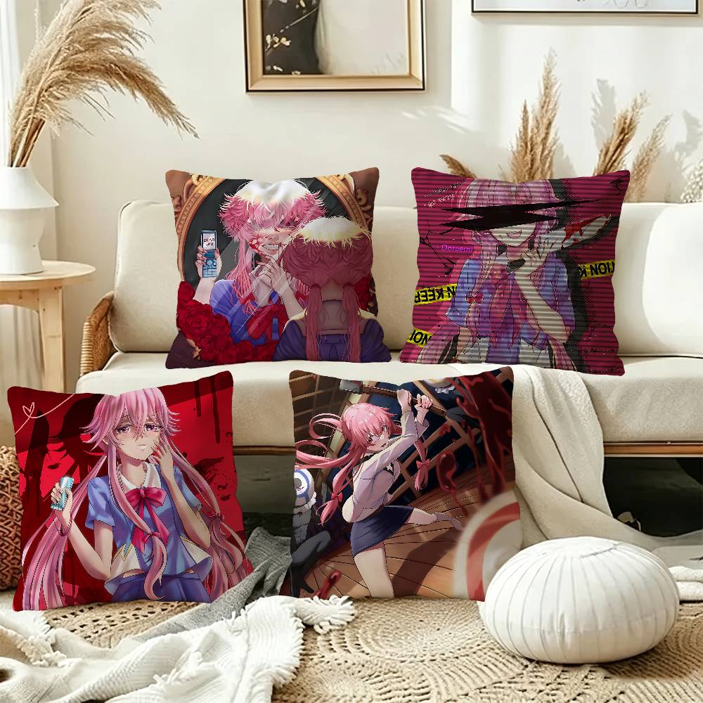 Anime F_Future D_Diary Pillow Cushion Cover Pillowcase Living Room Sofa Home Decor Customized