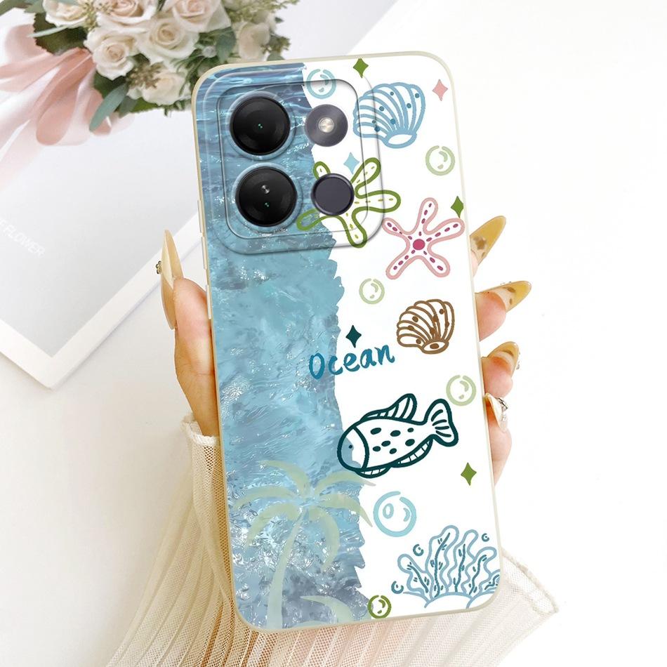 For Infinix Smart 7 HD / Smart7 Plus Cute Cat Flower Cartoon Phone Case For Infinix Smart 7HD 7Plus Soft Silicone Covers Bumpers