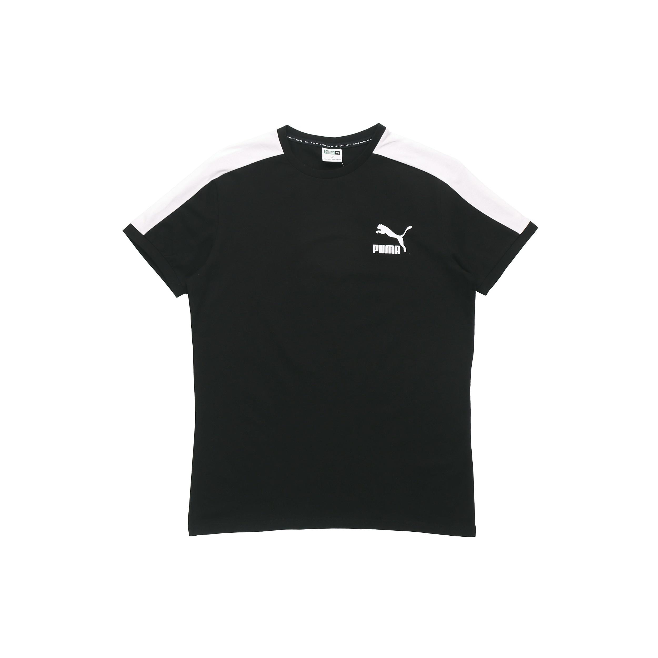PUMA Iconic T7 Colorblock Short Sleeve Black Men s 598251-01 L