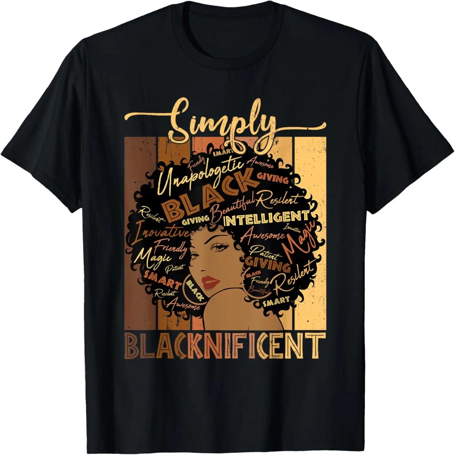 Simply Blacknificent Magic Juneteenth Girl Afro Woman Black T-Shirt XXXXL