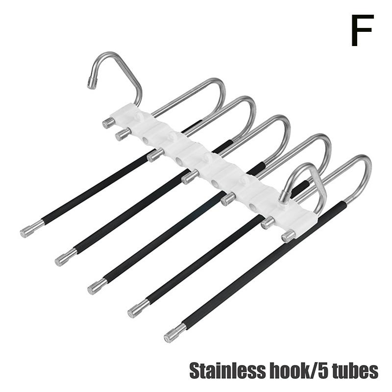Sammenleggbare magiske buksehengere 5/9 lag rustfritt stål plassbesparende klesstativ organizer for garderobe jeans bukser skjerf