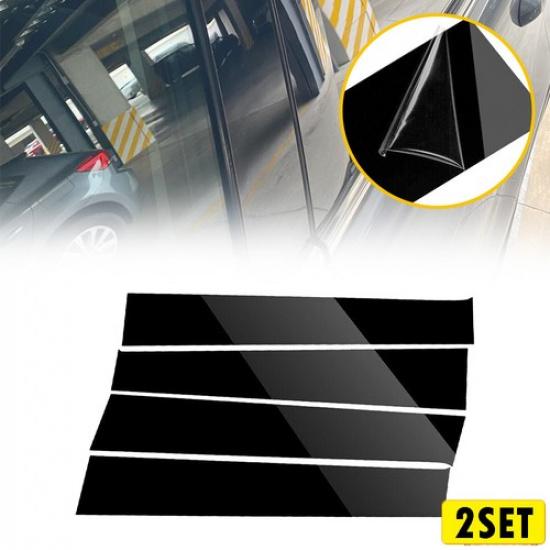 4/8X For Ram Cab 2009-2018 Crew Dodge Cab/Quad Black Pillar Gloss Post Decal Tri