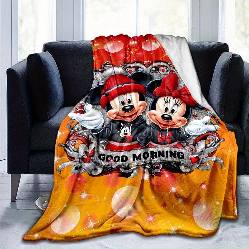 

1 шт. Плед с принтом Микки, мягкий, всесезонный плед для гостиной, спальни, персонализированный подарок с очаровательным мультяшным дизайном 80cmx120cm(31inx47in)