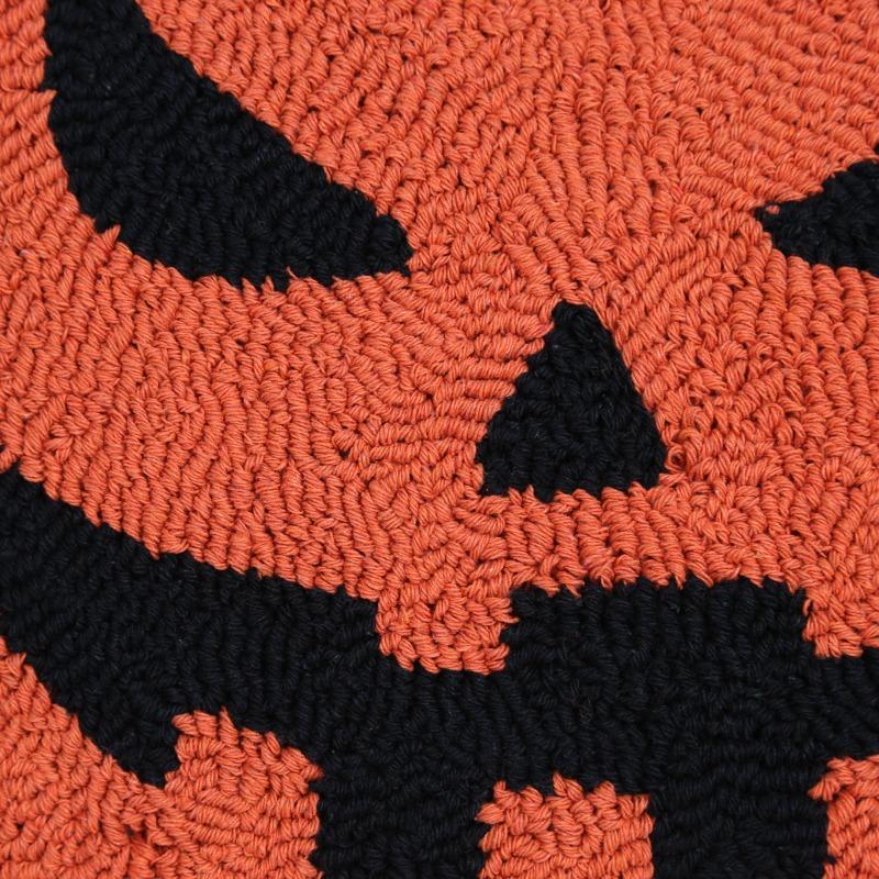 Spooky Halloween Pumpkin Embroidered Throw Pillow Covers Fluffy Looped Pumpkin Ghost Pattern Pillow Cover Pillowcase with Zipper