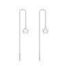 ANENJERY Hollow Flower Drop Earring Line for Women Trendy All Match Tassel Drop Earrings Jewelry Accessory
