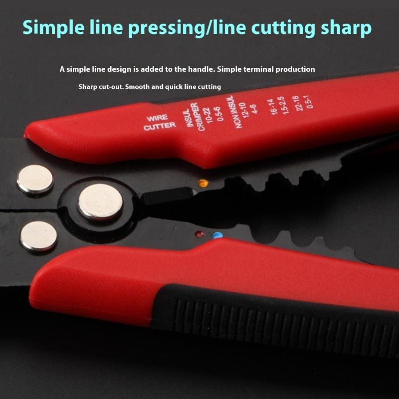 Cable Stripping Tool For Electricians And DIY Enthusiasts Multi Purpose Wire Cutter Crimper With Comfortable Handle