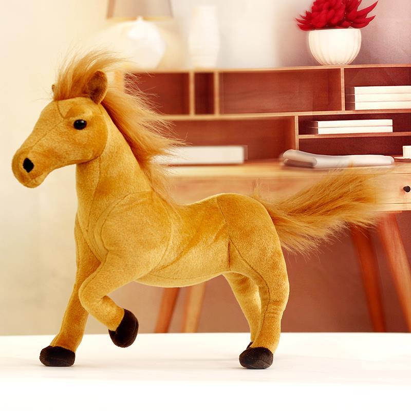 Имитация лошади, плюшевая игрушка, кукла, кукла-пони, кукла, большая белая лошадь, подушка, детская когнитивная модель, игрушка height 30cm X length 30cm