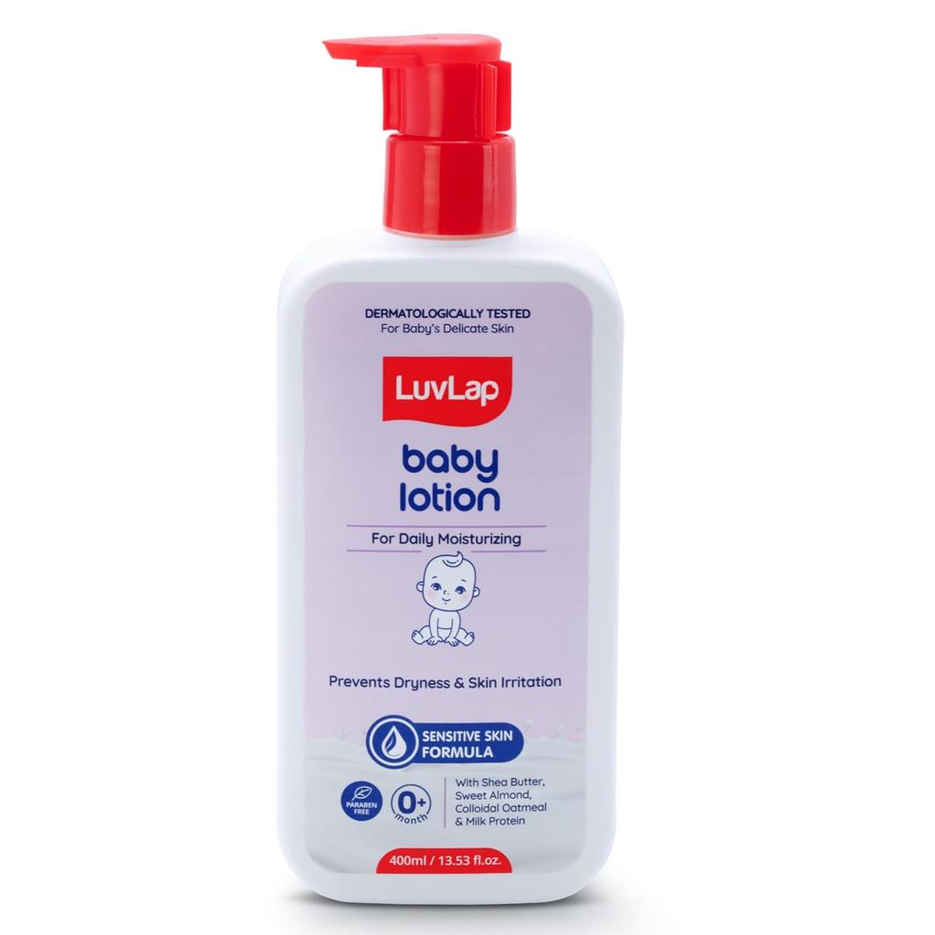 LuvLap Baby Lotion With Milk Protein Shea Butter And Vitamin E For Sensitive Skin 24 Hour Hydration Daily Face Body Care