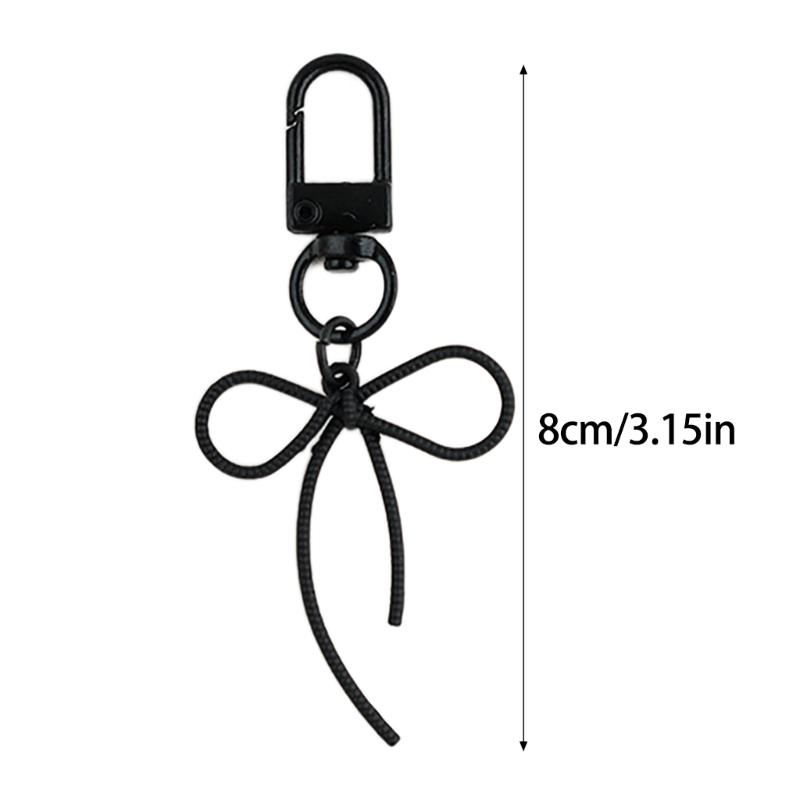 Elegant Butterfly Knot Keychain Bag Pendant Fashionable Alloy Phone Charm Keyring for Women and Student