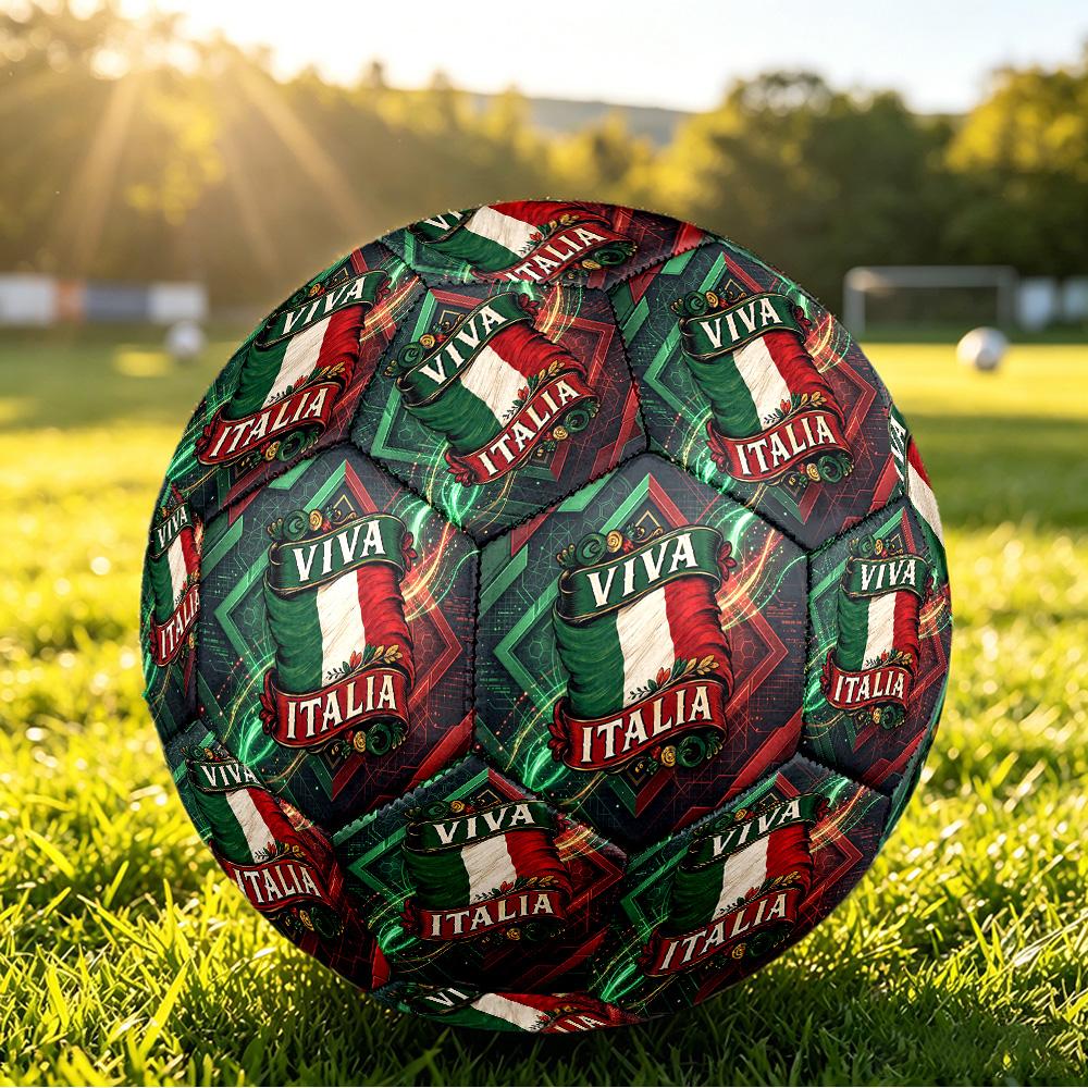 Italien Fußball Aufdruck Größe 5 Fußball Ball Verschleißfest Standard Erwachsenen Trainingsfußball Fan Geschenk für Indoor Outdoor Spiel Sport