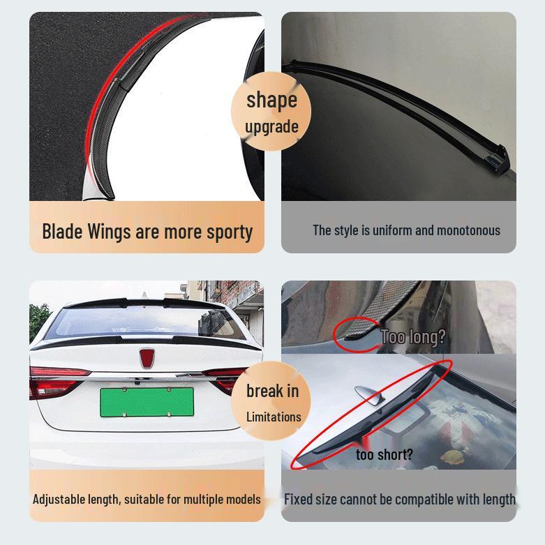 Universal Punch-Free Carbon Fiber Car Spoiler Wing