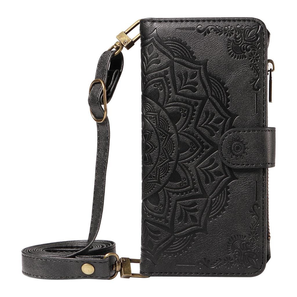Portfel z wytłaczanej skóry Mandala Etui z klapką Do Samsung Galaxy A57 A37 A56 A36 A26 A55 A35 A54 A34 A25 A24 A23 4G 5G