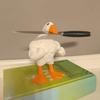 Funny Magnetic Duck Ornament with Suction Cup Mini Resin Prank Figurine for Desk Office Garden Cute Quirky Duck Figure Unique Gift for Coworkers