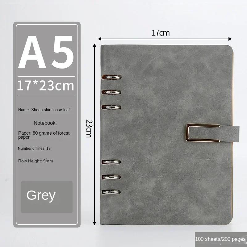 A5 Notebook Simple Office Gift Loose Leaf Vintage Planner Notebooks Creative Buckle Ring Thick Notepads Account Writing Pads
