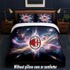 Set Biancheria da Letto AC Milan Design 1 Copripiumino + 2 Federe Morbido Traspirante Biancheria da Letto per la Casa