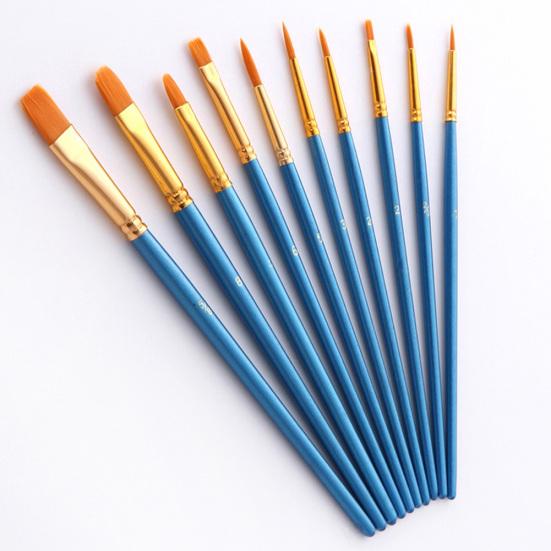 10Pcs Watercolor Gouache Painting Brushes Soft Nylon Hair Pens Art Supplies