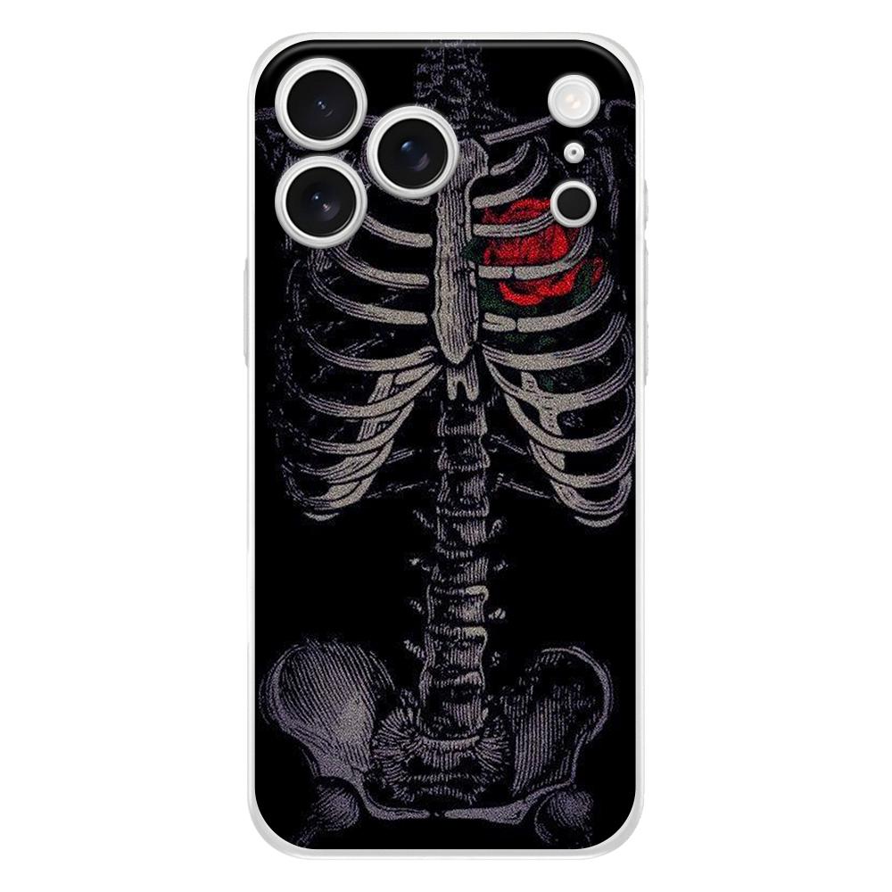 Soft Clear Phone Case For iPhone 17 Air 16E 16 11 15 14 Pro MAX 12 13 7 8 Plus SE Easter Cover Protection Hard Pink Purple Skull