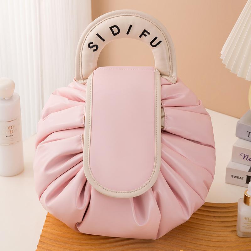 Trendy Large Capacity Waterproof Travel Makeup Bag Drawstring Foldable Bag Wash