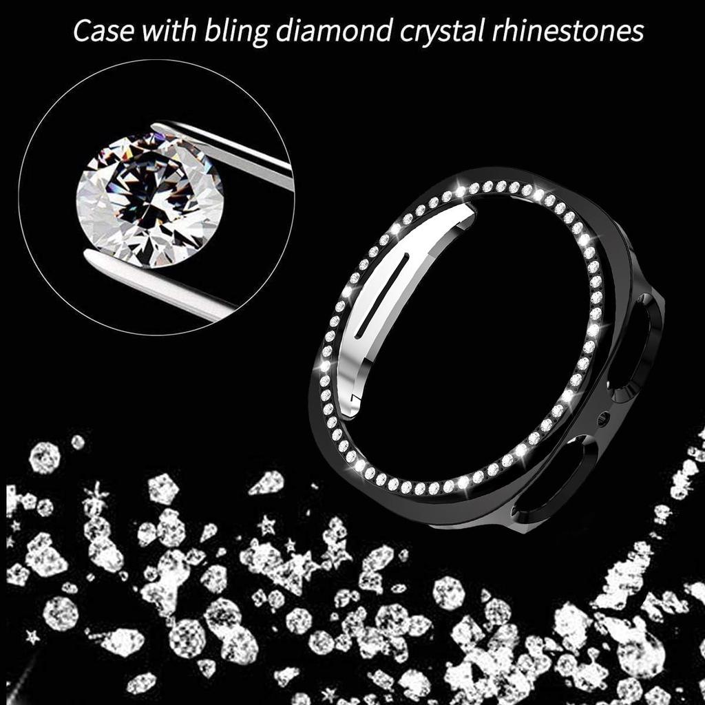 Custodia Bling Diamante per Samsung Galaxy Watch 9 8 40mm 44mm Accessori Guscio Paraurti Protettivo in PC a Muratura Vuoto per Galaxy Watch 8 Cover 44mm 40mm
