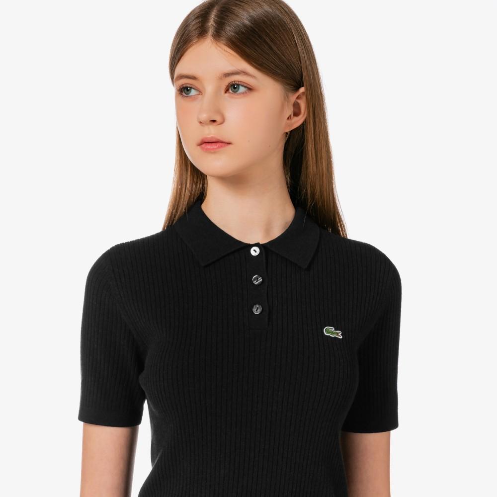 Lacoste Women's Rib Knit Sweater Polo Shirt PF530E-56G031
