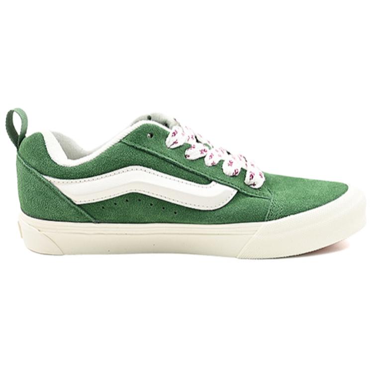 Vans Knu Skool Limbă Pufoasă Bandă Laterală Modelată 3D Dantelă Groasă Unisex Piele de Cămilă Verde VN000D6ZBR1