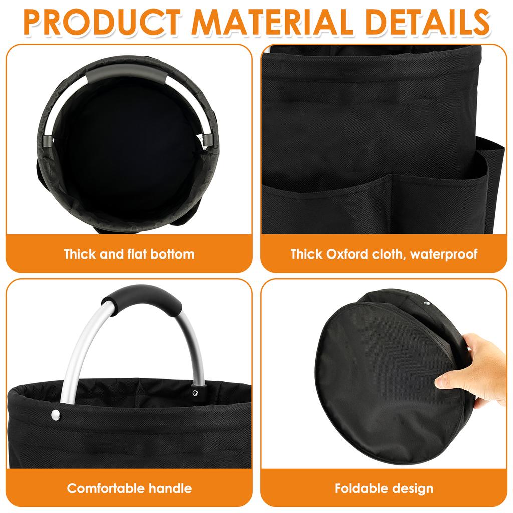 17L Large Storage Organiser Bag Folding Basket Picnic Tote Outdoor Cleaning Caddy with Handle Tool Bag Cleaning Supplies Tool