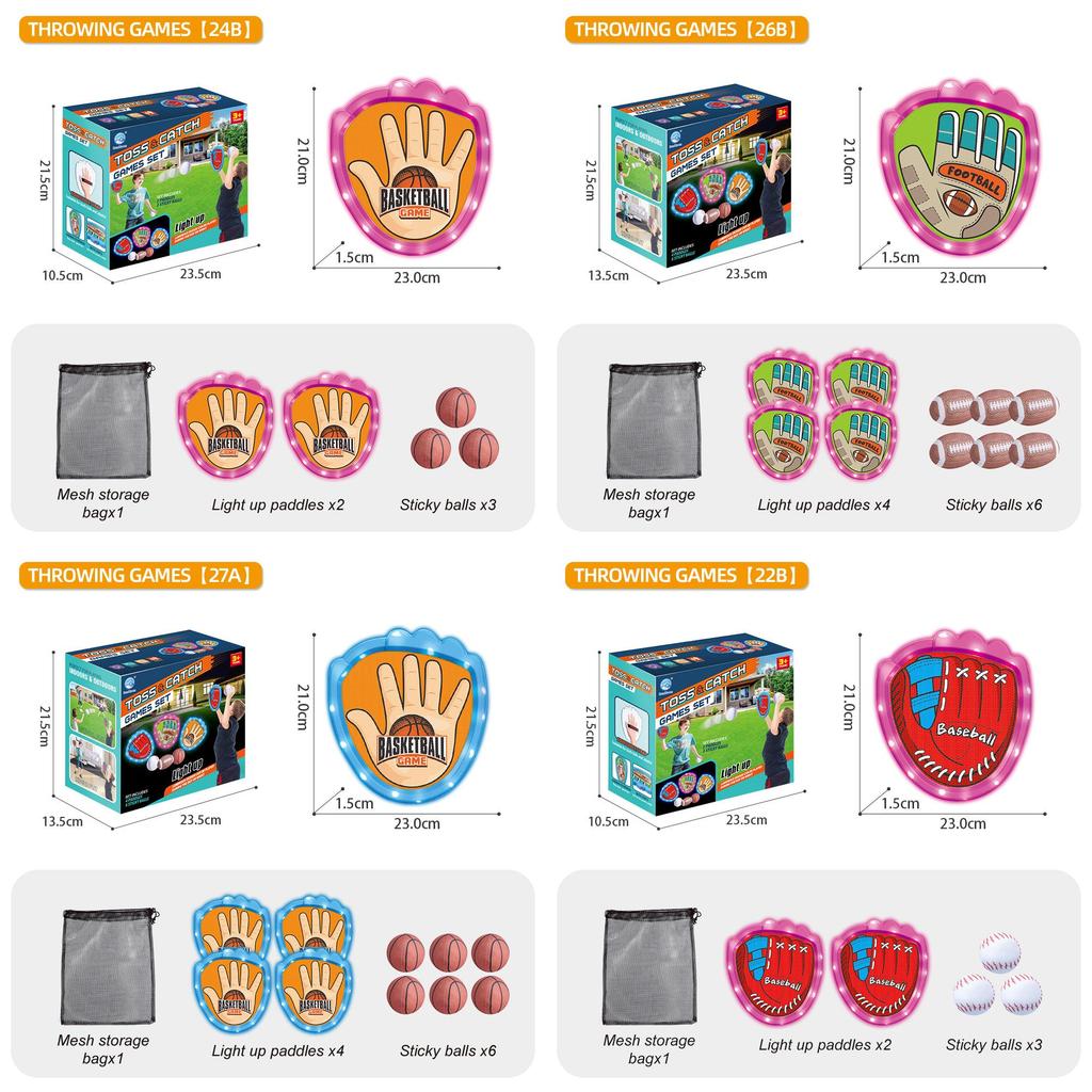 Camping Game Childrens Glow Sticky Target Ball Outdoor Family Activity Gift Set