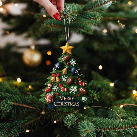 Christmas Tree Ornament Tree Shaped 2D Acrylic Hanging Decoration Merry Christmas Pendant for Holiday Home Party Decor