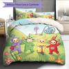 Teletubbies Pattern Bedding Quilt Set  Home Decoration  Gift (1 * duvet cover + 2 * pillowcase  without core)
