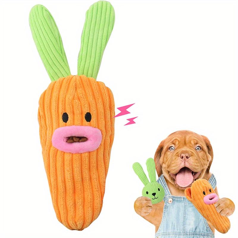 2 in 1 Cute Plush Snuffle Corn Caggabe Carrot Pet Toys Squeaky Interactive Toy for Dogs with Sound
