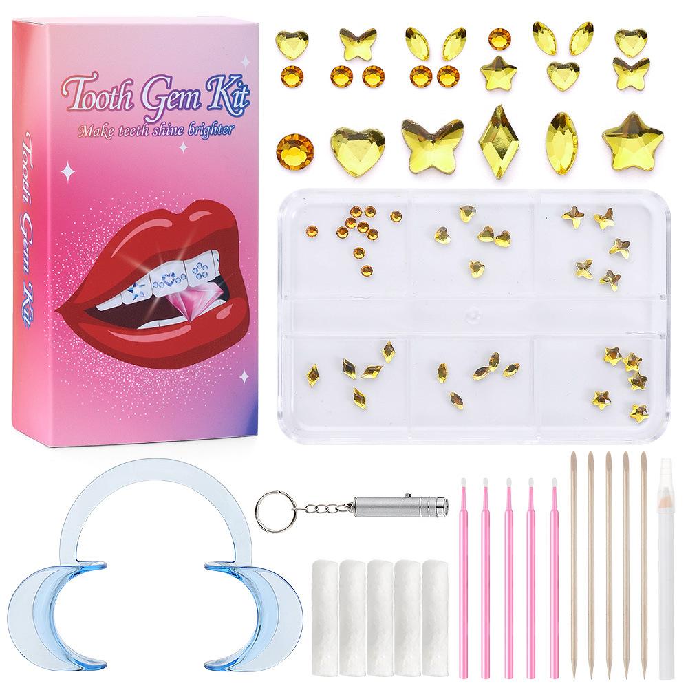 Dental Diamond Tooth Decoration, Tooth Diamond Tool Diy Set, Tooth Sticker, Diamond Love Horse Eye Decoration
