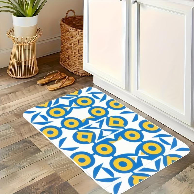 1PC Flowers Pattern Kitchen Rug Non-Slip Door Mat Pop Design Bathroom Rug Bath Mat Carpet for Home Sink Laundry Decoreeree