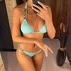 New Diamond Metal Chain Scrunch Butt Bikini Women Swimwear Female Swimsuit Two-pieces Bikini Set Bather Bathing Suit Swim