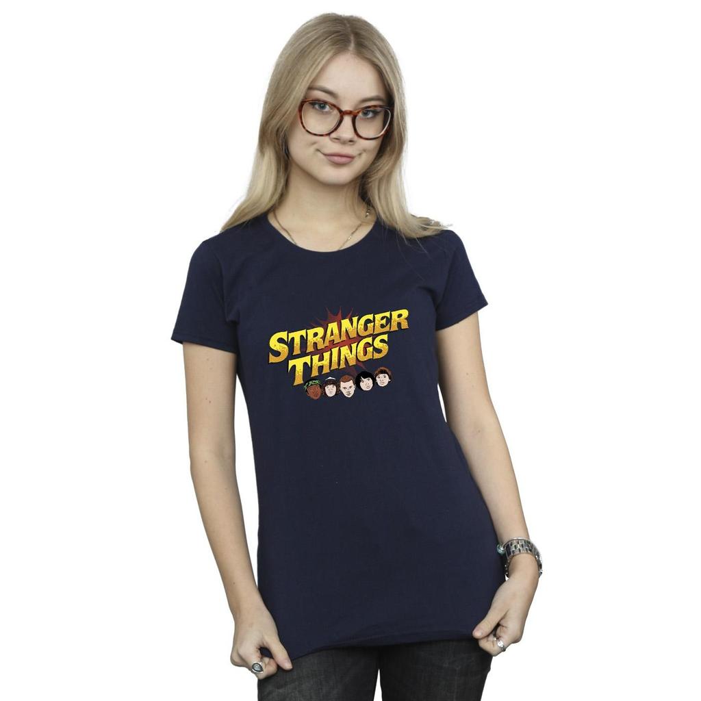 Netflix Womens/Ladies Stranger Things Comic Heads Cotton T-Shirt