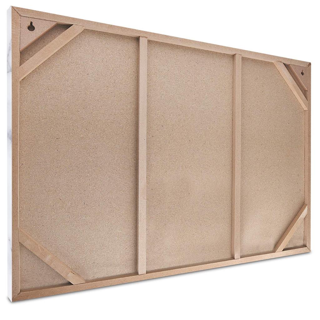 Navaris Magnetic Whiteboard, 24 x 36 inch, Wall-Mounted, with Printed Design, 5 Magnets, and Markers, White Marble